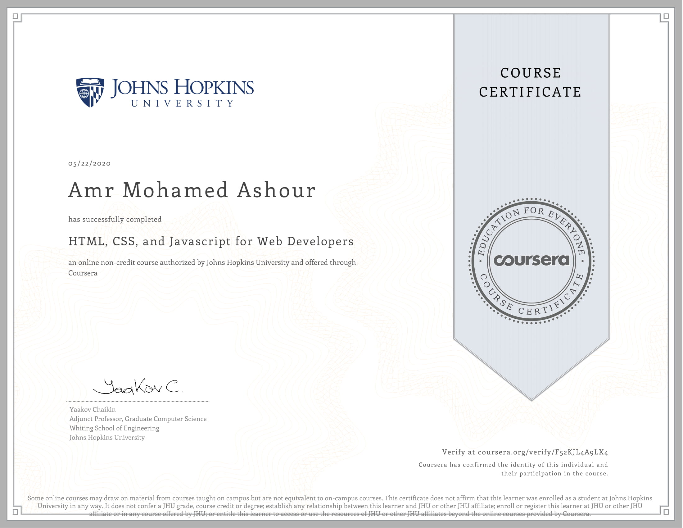 certificates