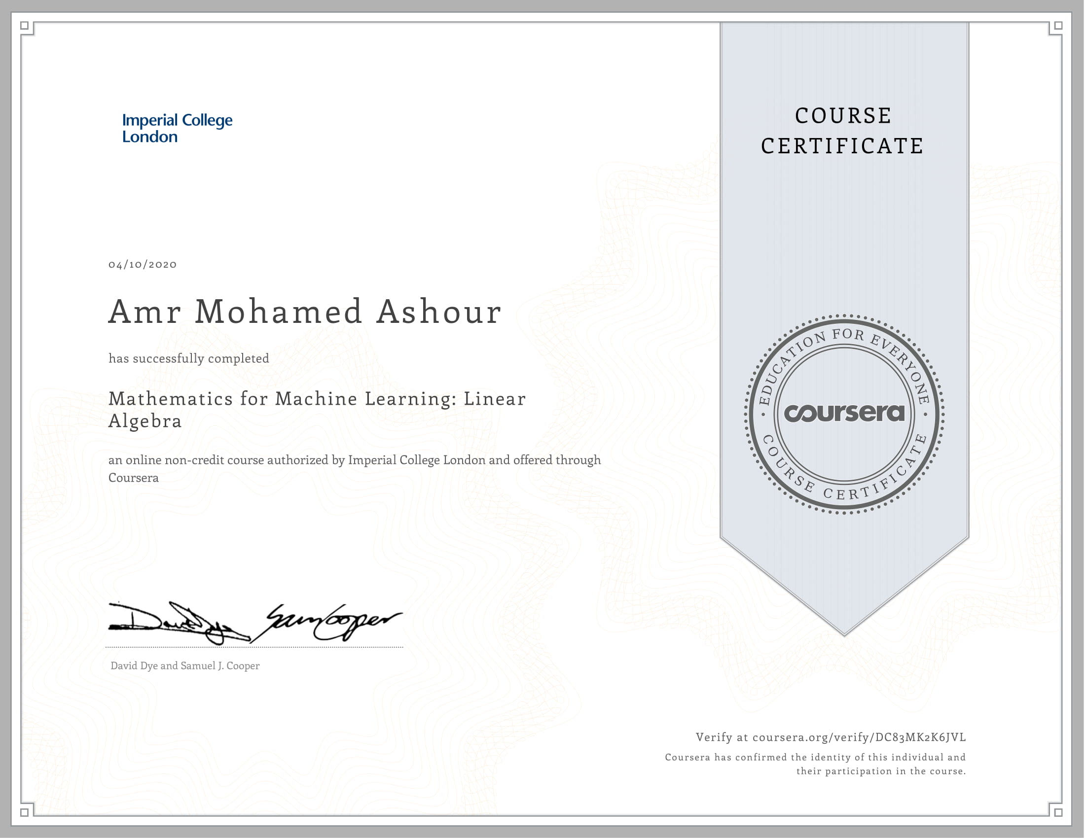 certificates